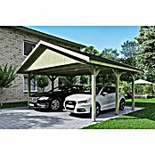 SKAN HOLZ Carport Wallgau (Außenmaß inkl. Dachüberstand (B x T): 6,2 x 5 m, Doppelcarport, Farbe Dach: Schwarz) | BAUHAUS