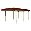 SKAN HOLZ Carport Wendland (3,62 x 6,28 m, Einzelcarport, Eiche Hell, Farbe Dach: Rot, Dachschalung mit EPDM-Folie) | BAUHAUS