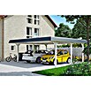 SKAN HOLZ Carport Wendland (Außenmaß inkl. Dachüberstand (B x T): 6,3 x 6,37 m, Doppelcarport, Weiß, Farbe Dach: Anthrazit, Materialspezifizierung Dach: Aluminium-Dachplatten) | BAUHAUS