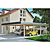 SKAN HOLZ Carport Wendland (Außenmaß inkl. Dachüberstand (B x T): 6,3 x 8,79 m, Doppelcarport, Natur, Farbe Dach: Anthrazit, Materialspezifizierung Dach: Aluminium-Dachplatten) | BAUHAUS