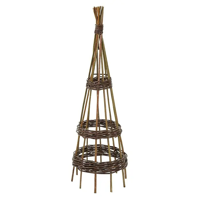 Rankhilfe - Höhe: 90 cm, Weide, Naturbraun - Eine dekorative Rankhilfe aus Weide, ideal für Kletterpflanzen im Garten oder auf dem Balkon.