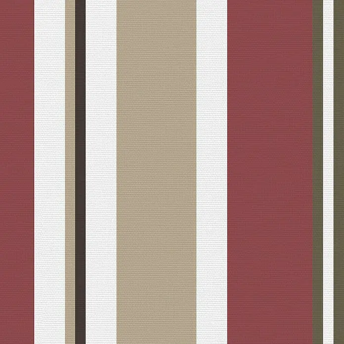 SmartSun Lona para toldo Poliéster - Beige/Burdeos, Ancho: 4 m, Caída: 2,5 m - Tejido a rayas con varios colores y texturas. Perfecto para tapicería o decoración.