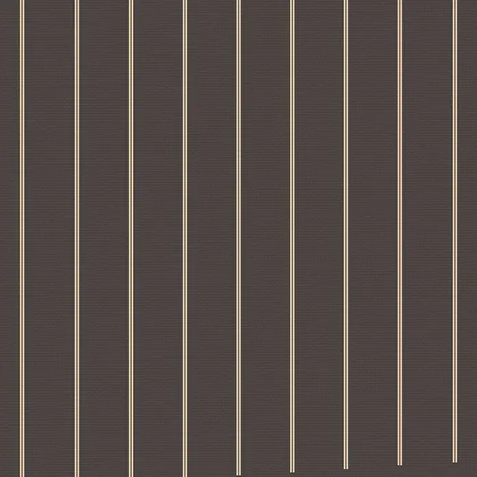 SmartSun Lona para toldo Acrílica - Gris oscuro, Ancho: 4 m, Caída: 2,5 m - Una imagen cautivadora de tela con rayas marrones oscuras separadas por finas líneas marrones claras, que muestra una textura y un diseño elegantes.