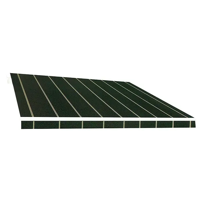 SmartSun Lona para toldo Acrílica - Gris oscuro, Ancho: 4 m, Caída: 2,5 m - Un toldo rayado en blanco y negro, ideal para dar sombra en el exterior. Diseño elegante para terraza o balcón. Protección solar.