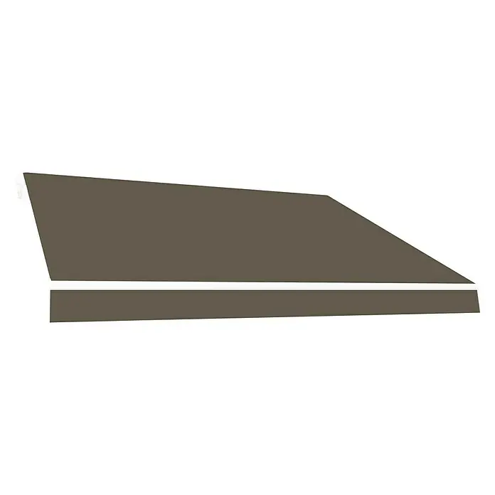 SmartSun Lona para toldo Poliéster - Topo, Ancho: 3 m, Caída: 2 m - Imagen de un toldo marrón con adornos blancos para uso en exteriores.