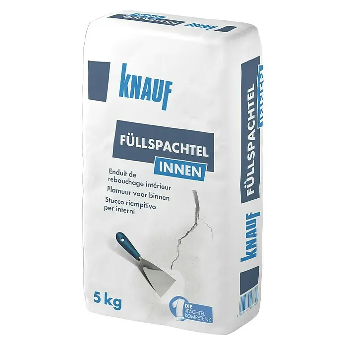 Knauf Füllspachtel - 5 kg - Ein Sack Knauf Füllspachtel Innen, ein Füllstoff für Innenräume, ideal zum Ausbessern von Wänden und Decken.