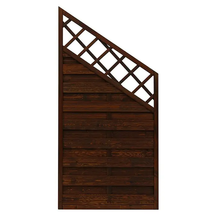 Andrewex Sichtschutzelement Hamburg - 90 x 120/180 cm, Braun - Holzzaunfeld mit Rautenmuster oben, dunkles Holz, ideal für Garten und Grundstück. Schützt die Privatsphäre und dient als dekoratives Element.