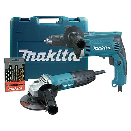 Makita  Set de taladro percutor + miniamoladora DK0049X1