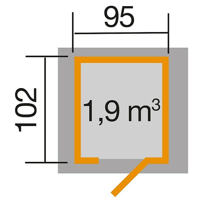 Weka Gerätehaus 1x1 (Holz, 0,966 m², Wandstärke: 21 mm, Schwedenrot/Weiß) | BAUHAUS