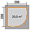 Weka Gartenhaus 149 (Außenmaß inkl. Dachüberstand (B x T): 380 x 380 cm, Holz, Natur, 8,88 m²) | BAUHAUS