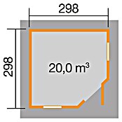 Weka Gartenhaus 149 (Außenmaß inkl. Dachüberstand (B x T): 380 x 380 cm, Holz, Natur, 8,88 m²) | BAUHAUS