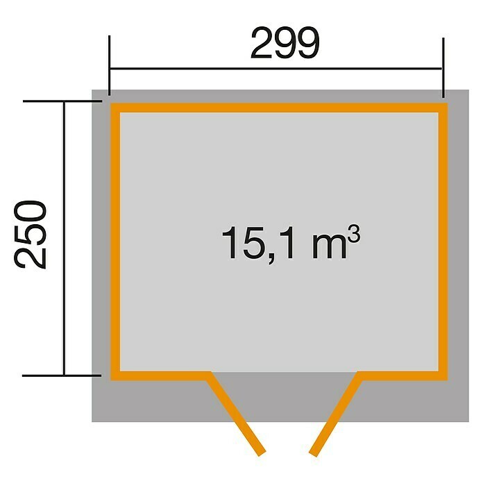 Weka Gerätehaus 325 (Außenmaß inkl. Dachüberstand (B x T): 301 x 301 cm, Holz, 7,493 m², Wandstärke: 19 mm, Natur) | BAUHAUS