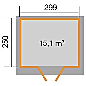 Weka Gerätehaus 325 (Außenmaß inkl. Dachüberstand (B x T): 301 x 301 cm, Holz, 7,493 m², Wandstärke: 19 mm, Natur) | BAUHAUS