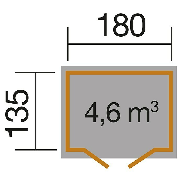 Weka Gerätehaus 344Holz, 2,43 m², Wandstärke: 14 mm View From Above