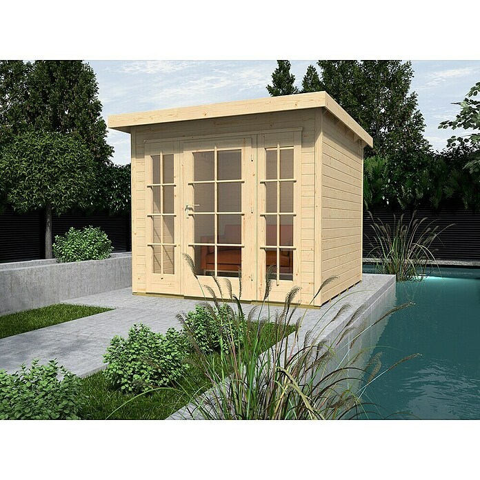 Weka Gartenhaus 172 (Außenmaß inkl. Dachüberstand (B x T): 259 x 286 cm, Holz, Natur) | BAUHAUS