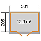 Weka Gartenhaus 218 (Außenmaß inkl. Dachüberstand (B x T): 320 x 239 cm, Holz, Natur, 6,17 m²) | BAUHAUS
