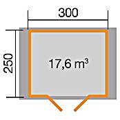 Weka Gartenhaus Premium 28 (Außenmaß inkl. Dachüberstand (B x T): 380 x 284 cm, Holz, Natur, 7,5 m²) | BAUHAUS