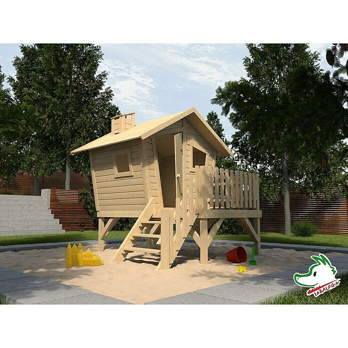 Weka Spielhaus Lotti (223,5 x 214,5 x 216 cm, Holz, Natur) | BAUHAUS