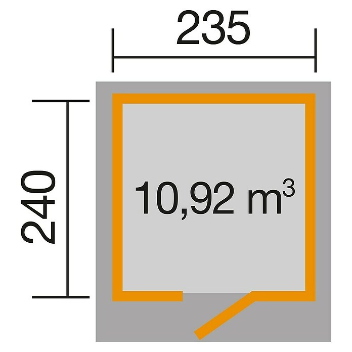 Weka wekaLine Gartenhaus 171 (Außenmaß inkl. Dachüberstand (B x T): 248 x 253 cm, Holz, Natur) | BAUHAUS