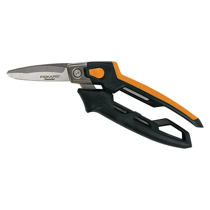 Fiskars PowerArc Tijeras de trabajo 1027204 - Largo: 26 cm, Longitud de corte: 60 mm, Acero inoxidable - Las tijeras de podar Fiskars PowerArc son ideales para cortes precisos y ofrecen comodidad y control con su diseño ergonómico para cada uso.