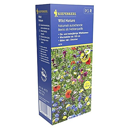 Kiepenkerl Blumensamenmischung (Wild Nature, Verschiedene Sorten, Blütezeit: Juli, 100 m²)