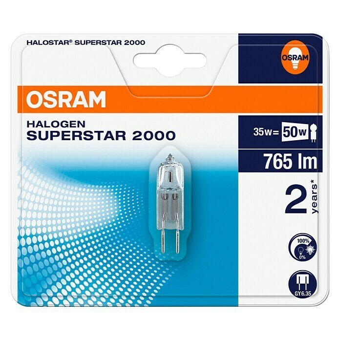 Osram Halogenstiftsockel Halostar Superstar 2000 (35 W, 1 Stk., Warmweiß, Energieeffizienzklasse: C)