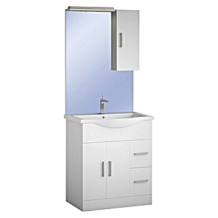 Kupaonski komplet Smart 75 cm (Bijele boje, Sjaj)
