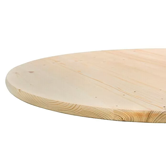 Tischplatte - Durchmesser: 90 cm, Stärke: 2,8 cm, Fichte, Rund - Detailaufnahme