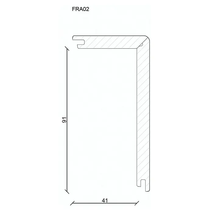 Profiles and more Abdeckleiste - 240 cm x 41 mm x 91 mm, Uni Weiß - Profilleiste FRA02 mit den Maßen 91 x 41 mm, ideal für den Innenausbau und zur Gestaltung von Wandabschlüssen.
