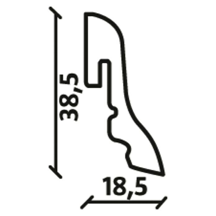 Profiles and more Furnierleiste SU18L Eiche Esprit (2,5 m x 18,5 mm x 38,5 mm, Geschwungen)