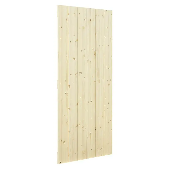 Radex Holzschiebetür Barn Door Loft Rustic - 95 x 210 cm, Kiefer, Natur, Motiv: XX - Ein Detailbild einer unbehandelten Holzpaneele, die die natürliche Maserung und Textur des Holzes hervorhebt. Perfekt für rustikale Innenausstattung.