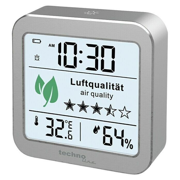 Technoline Luftqualitätsmonitor WL1020Digitales Display, 82 x 25 x 82 mm Front View