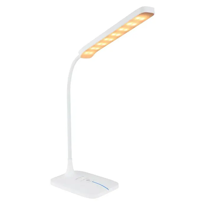 Globo LED-Tischleuchte Ursino - 9 W, L x B x H: 58,7 x 20 x 107 cm, Weiß, Kaltweiß - Hier ist eine Nahaufnahme einer eleganten, weißen LED-Schreibtischlampe mit einem schlanken Design.