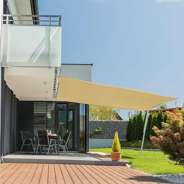 Windhager Sonnensegel Elba - L x B: 3,6 x 3,6 m, Ivory online kaufen bei  BAUHAUS