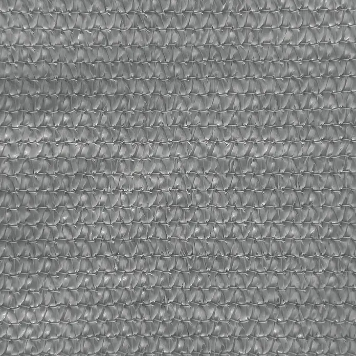 Windhager Sonnensegel Capri - L x B: 4 x 4 m, Quadratisch, Grau - Nahaufnahme eines grauen Schattiernetzes, das ein gleichmäßiges und dichtes Gewebemuster zeigt.\n