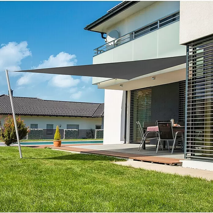 Windhager Sonnensegel Cannes - L x B: 4 x 4 m, Grau, Dreieckig online  kaufen bei BAUHAUS