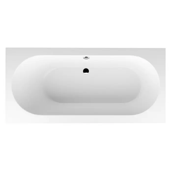 Villeroy & Boch Badewanne Oberon - 190 x 90 cm, Quaryl, Weiß - Bild einer weißen Badewanne mit ovalem Design. Die Wanne ist in einer Draufsicht dargestellt.