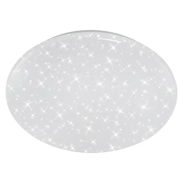 Brilo Plafón LED redondo con Wifi Link - 60 W, Ø x Al: 76 x 11 cm, Blanco - Lámpara de techo redonda y blanca con estrellas brillantes para una iluminación moderna con un diseño elegante.