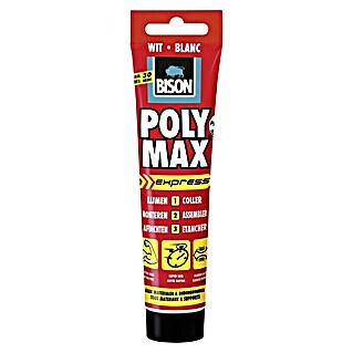 Bison Poly Max Universele montagelijm Wit Tube 165 g (Uv-bestendig, Wit)