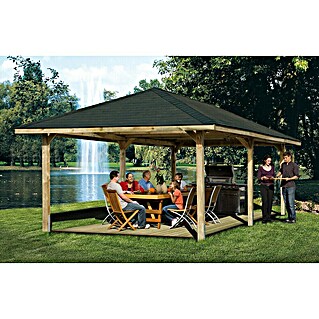 Weka Pavillon Gartenoase 651 B (Fichtenholz, Hausaußenmaß inkl. Dachüberständen: 778 x 433 cm)