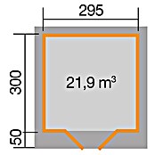 Weka Gartenhaus Designhaus 126+ (Außenmaß inkl. Dachüberstand (B x T): 356 x 377 cm, Holz, Natur, 8,88 m²) | BAUHAUS