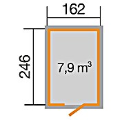 Weka Gerätehaus Schwedenhaus (Außenmaß inkl. Dachüberstand (B x T): 200 x 286 cm, Holz, 3,985 m², Wandstärke: 32 mm) | BAUHAUS