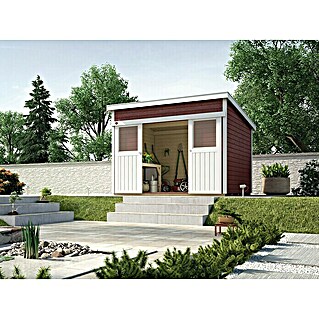 Weka Gartenhaus 225 (Außenmaß inkl. Dachüberstand (B x T): 315 x 249 cm, Holz, Schwedenrot/Weiß, 6,343 m²)