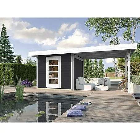 Weka wekaLine Gartenhaus Designhaus 172 + Anbau 300 cm