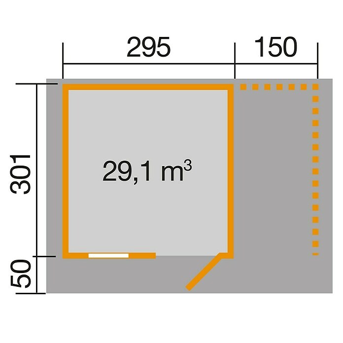 Weka Gartenhaus 170 A (Außenmaß inkl. Dachüberstand (B x T): 504 x 375 cm, Holz, Natur, 13,35 m²) | BAUHAUS