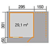 Weka Gartenhaus 170 A (Außenmaß inkl. Dachüberstand (B x T): 504 x 375 cm, Holz, Natur, 13,35 m²) | BAUHAUS
