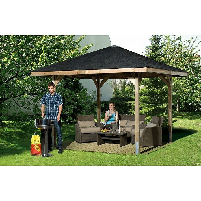 Weka Pavillon Gartenoase 651L x B: 333 x 333 cm Mood Shot