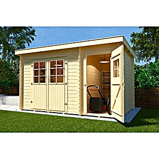 Weka Gartenhaus 254 (Außenmaß inkl. Dachüberstand (B x T): 394 x 246 cm, Holz, Natur)