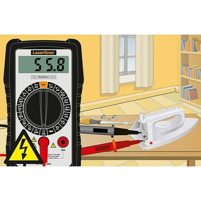 Laserliner Digital-MultimeterMessbereich Wechselspannung: 200 V - 300 V Use Shot