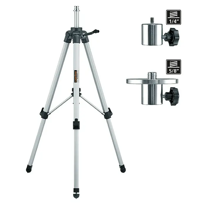 Laserliner Stativ VarioStand - Arbeitshöhe: 57 cm - 122 cm, Stativ-Gewinde: ¼″ - Laserliner Stativ mit 1/4" und 5/8" Adaptern, ideal für präzise Messungen und Nivellierungen. Robust und vielseitig einsetzbar.